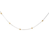 14k Two Tone (20) Gold Bead Section Necklace 18" inch